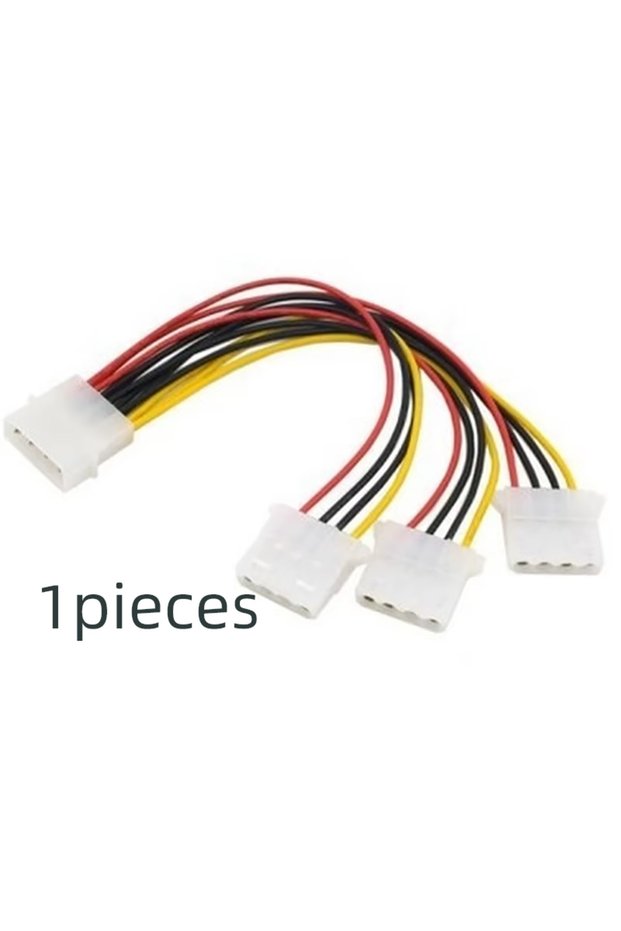 Orange High Quality 4Pin IDE Power Cable Molex Male to 3 Or Female Power Supply Splitter Adapter for
