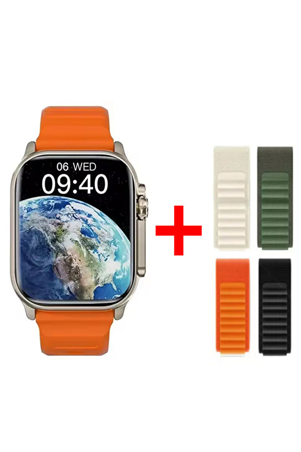 Orange and Strap Watch 10 Ultra Smart Watch 49mm 2026 New NFC Men Women GPS Track Bluetooth Call BT