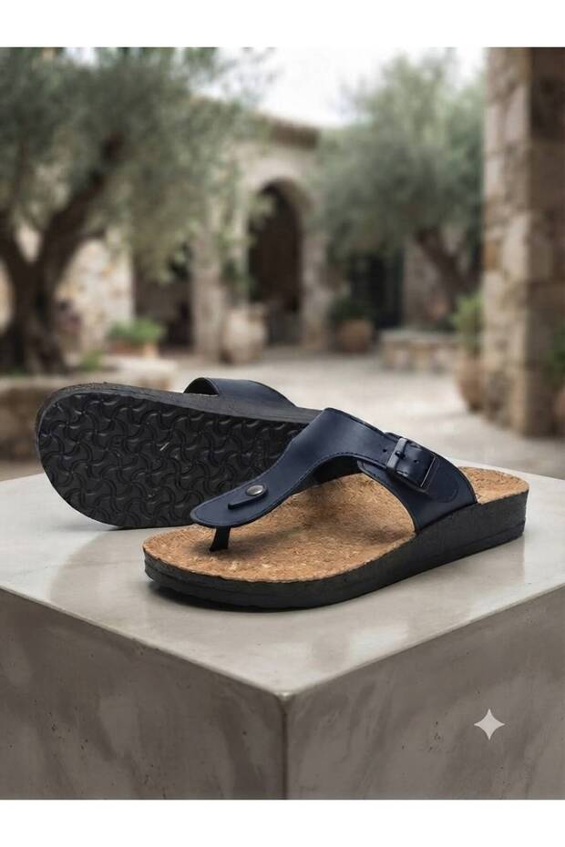 Luxury Men's Flip-Flops with Comfortable Cork Sole