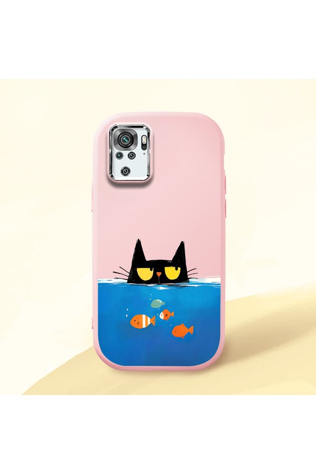 Redmi Note 10 4G/Note 10S Compatible Shock-Absorbing Camera Protected Pink Silicone Case