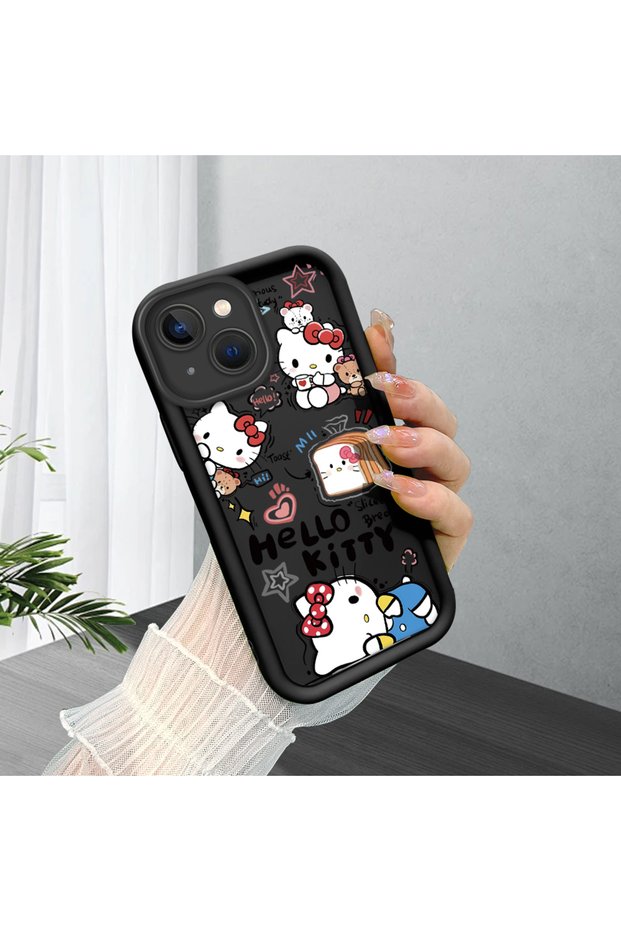 iPhone 13 Compatible Black Silicone Case with Shockproof Camera Protection