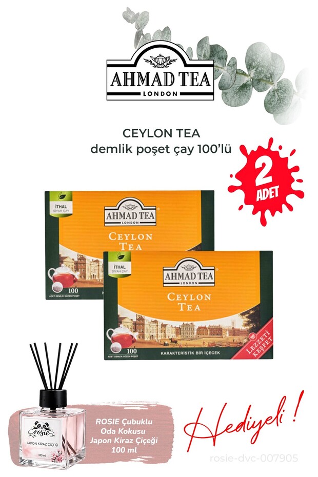 2 Pieces, 100-Pack Ceylon Tea Infuser Bags and Room Fragrance
