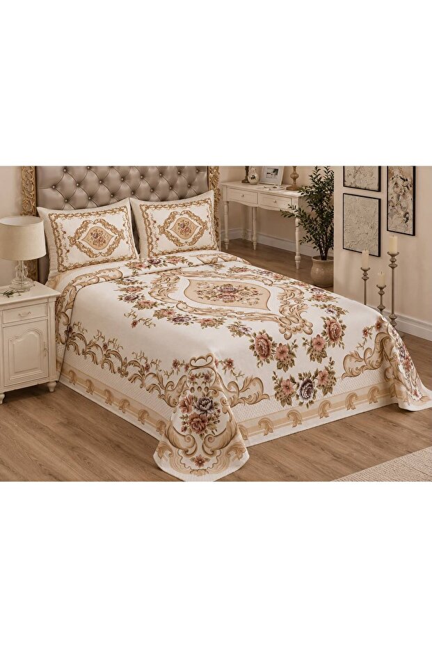 Classic Tapestry Woven Double Bedspread 1 Piece 260X260 Bedspread + 2 Pieces 50X70 Pillowcases