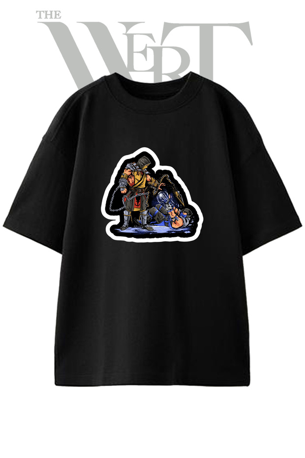 Scorpion Subzero Design Printed Unisex Black Oversize T-Shirt