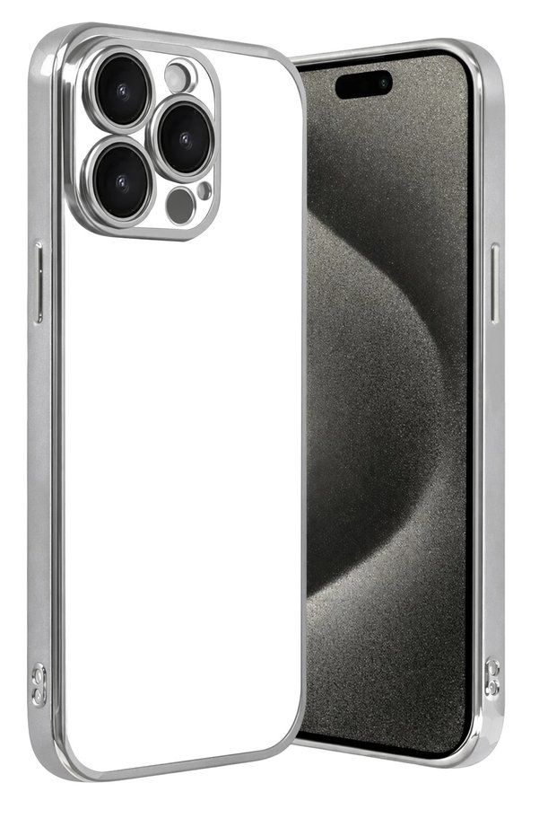 Aconcept iPhone 15 Pro Max Lens Silicone Case (100807) - Silver