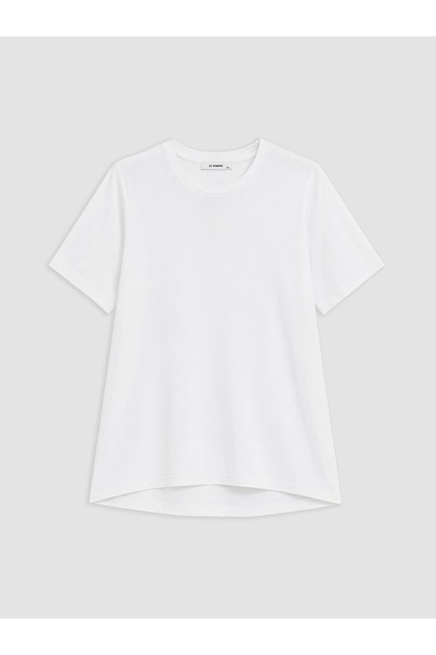 White Large Size 100% Cotton Women's T-Shirt