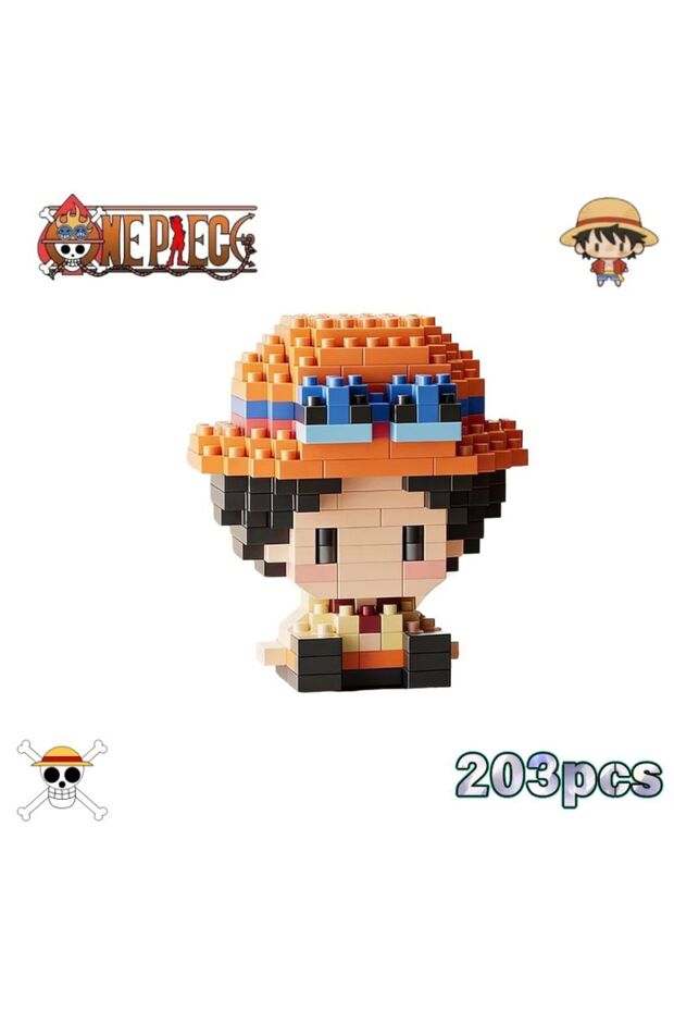 Bandai No box 1pc ONE PIECE Sun God Nika Luffy Micro Building Block Chopper Ace Buggy 3D Anime Model