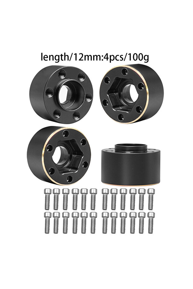 F 4pcs 12MM Brass Weights 12mm Wheel Hex Hub Widen Adapter for 1/10 RC Crawler 1.9 2.2Inch Wheels Ri