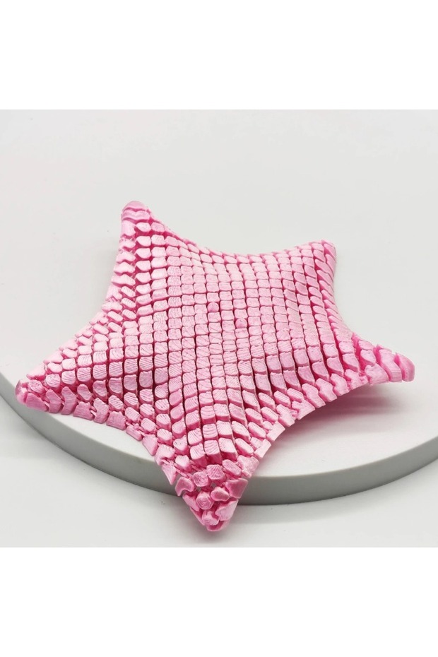 Pink 3D Printed Articulated Starfish Stress Relief Toy Flexible Fidget Toy Movable Joints Decompress
