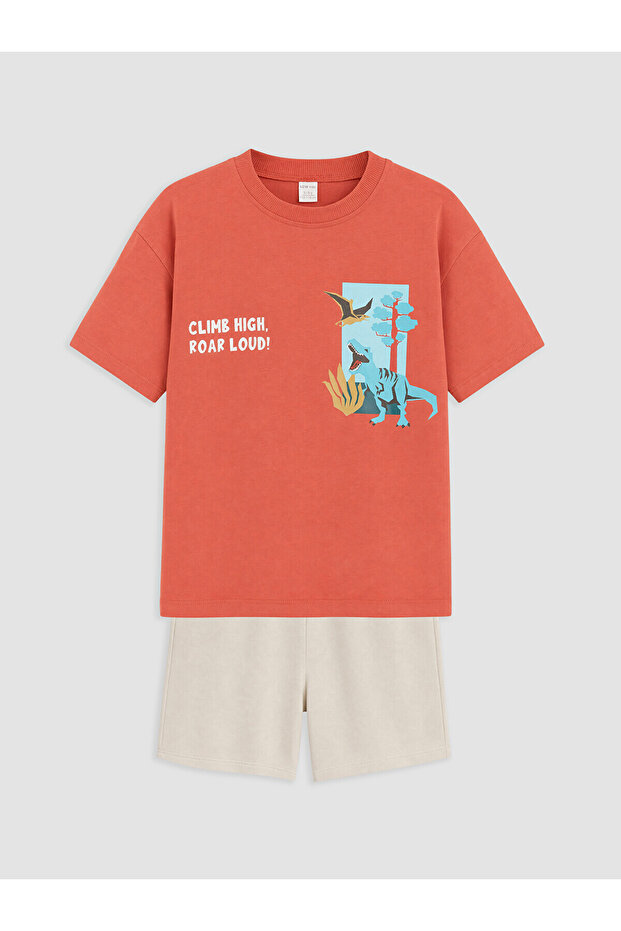 Lcw Kids Mercan Printed Boys' Shorts Set