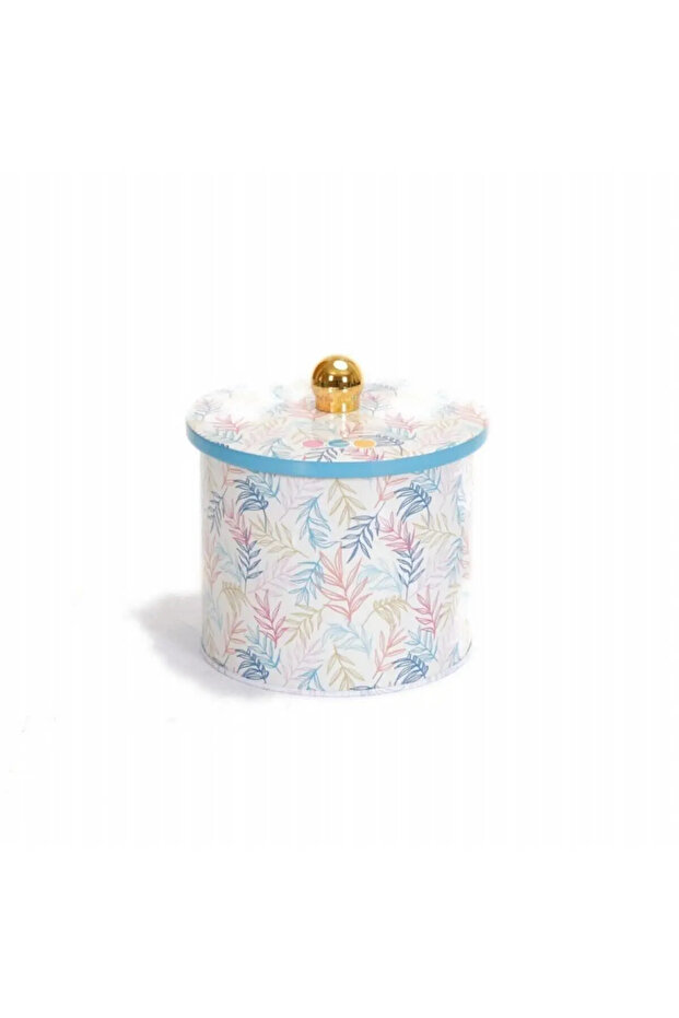 Leaf1 Patterned Metal Storage Container, 14 Cm, Kitchen Organizer, 0.0 Lt - 3