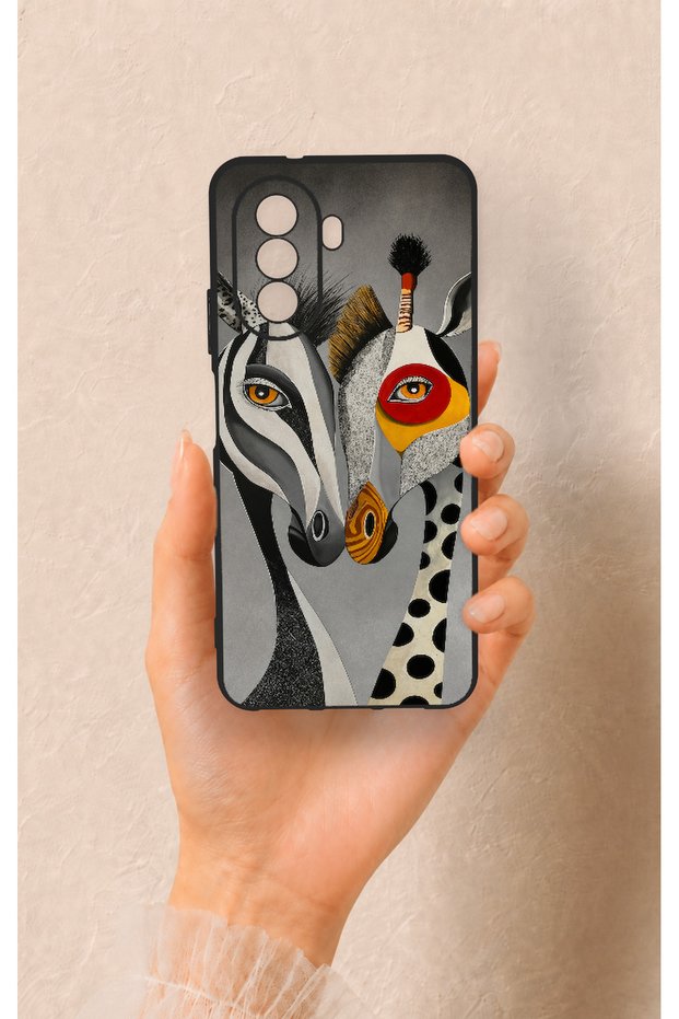 Huawei Nova Y70 Compatible Zebra and Giraffe Patterned Silicone Case
