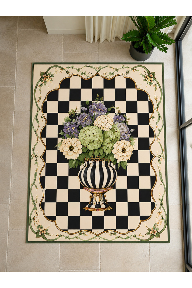 Eta Traditional Patterned Modern Woven Base Decorative Carpet Eta4016