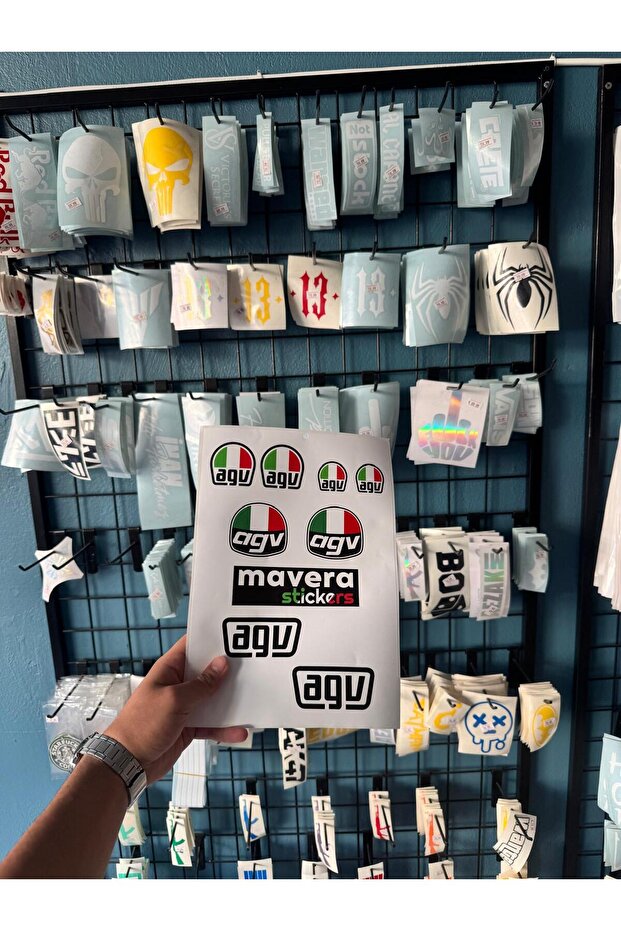Agv Set (8 Pieces) Sticker Label for Car-Helmet-Motor