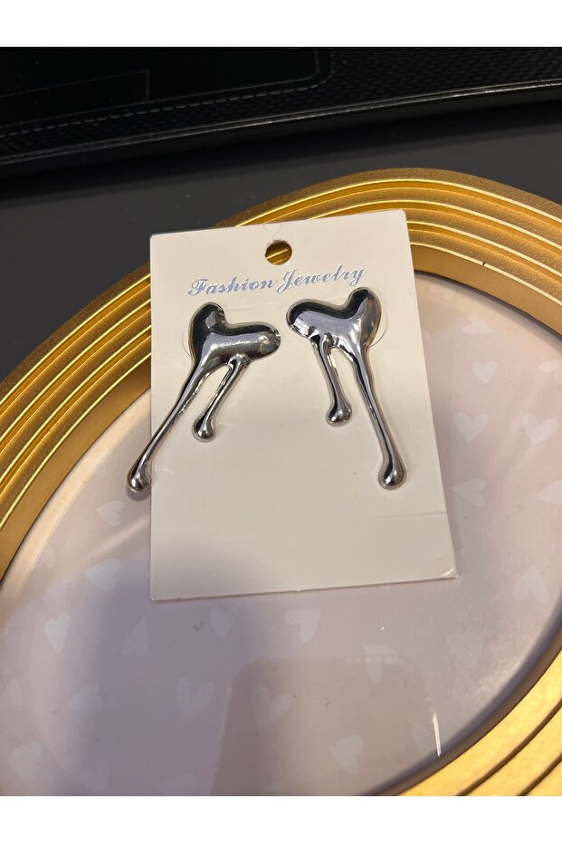 Silver Color Heart Flow Earrings