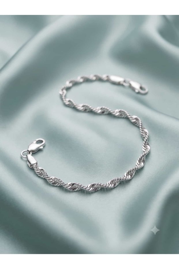 Helix Stoneless Silver Color Men's Bracelet