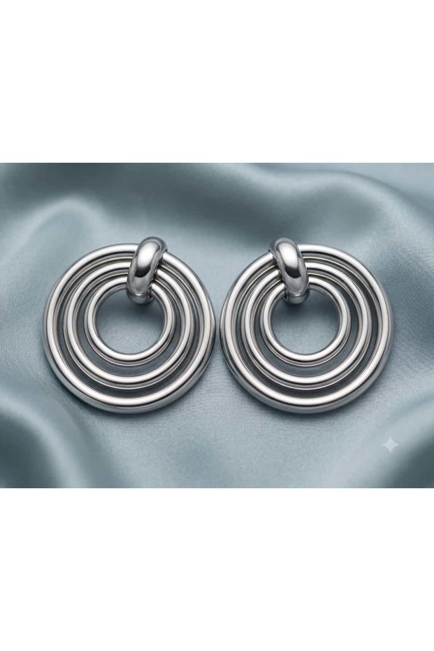 Silver Elegance Multi-Layered Earrings