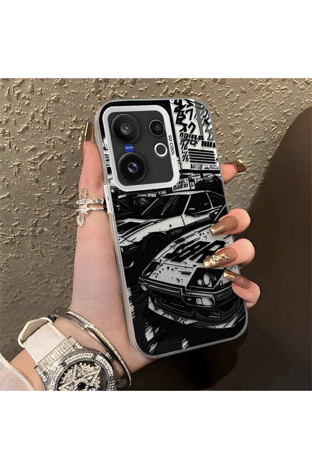 Vivo X200 Fe Compatible Manga Drawing Classic Car Flat Print Quality Silicone Case