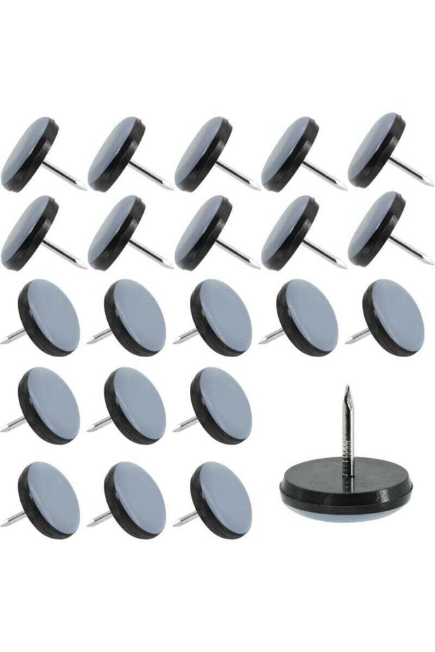 30 22mm Teflon chair leg pads, round furniture leg pads, peg-on chair leg pads, for protecting tiles, wood floors, chairs, tables and beds.