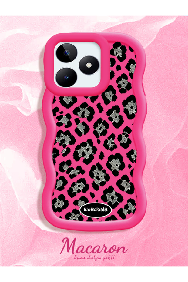 Realme Note 50 Compatible Wavy Frame Leopard Print High Quality Silicone Phone Case