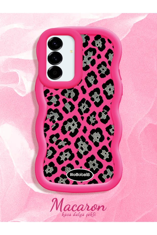 Samsung Galaxy A36/A56 Compatible Wavy Frame Leopard Print High Quality Silicone Phone Case