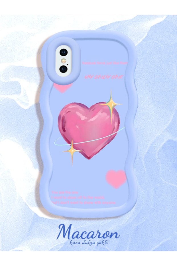 iPhone X/Xs Compatible Silicone Phone Case with Sweet Pink Heart Motifs in Three Color Options
