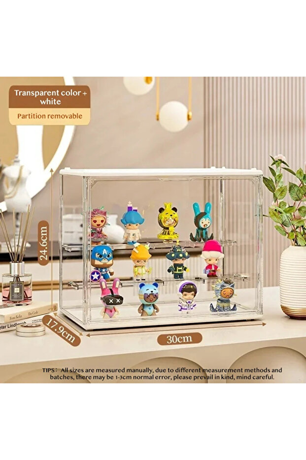 1pc-White Acrylic Organizer for Collectible Figure and Blind Box Toy Large-Capacity High Definition