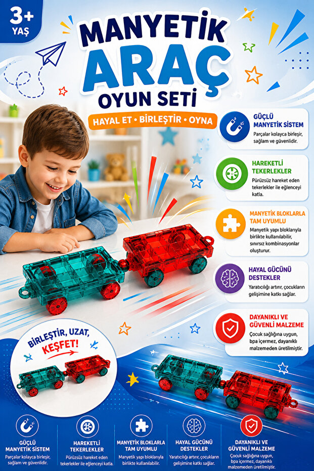 Magnetic Vehicle Set – Magnetic Toy Vehicle (2 Pieces)