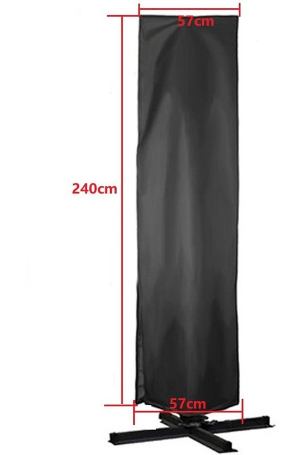 Oxford Canvas Outdoor Sun Umbrella Waterproof Cover - Single Handle Straight 57*57*240 cm 210D Black