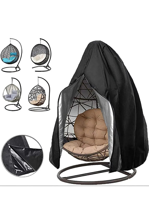 190×115 cm weatherproof swing cover – waterproof and dustproof, zipper and drawstring, PVC inner layer