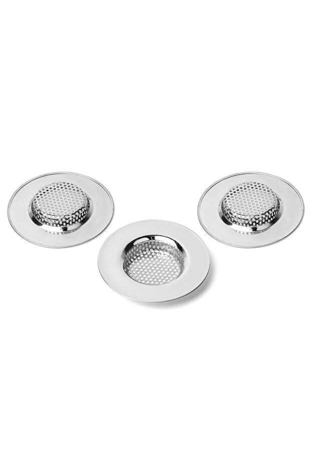 3-pack stainless steel kitchen sink strainers to prevent clogging, 7.7 cm outer diameter (small).