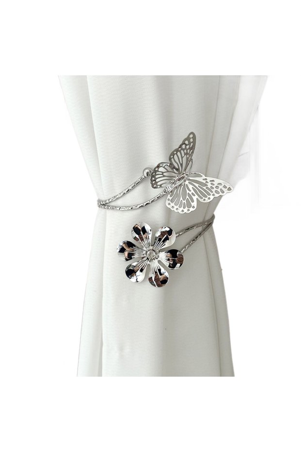 4-Pack Metal Butterfly Curtain Ties DTY - Exquisite Curtain Ties, Stylish Curtain Binding, Housewarming Gift - Silver