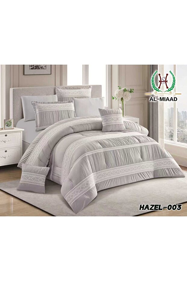 Nefirin Microfiber Jacquard 8 Piece Set - Luxury Design and Soft Touch - 200*200 - Double Bedspread Set 8 Pieces