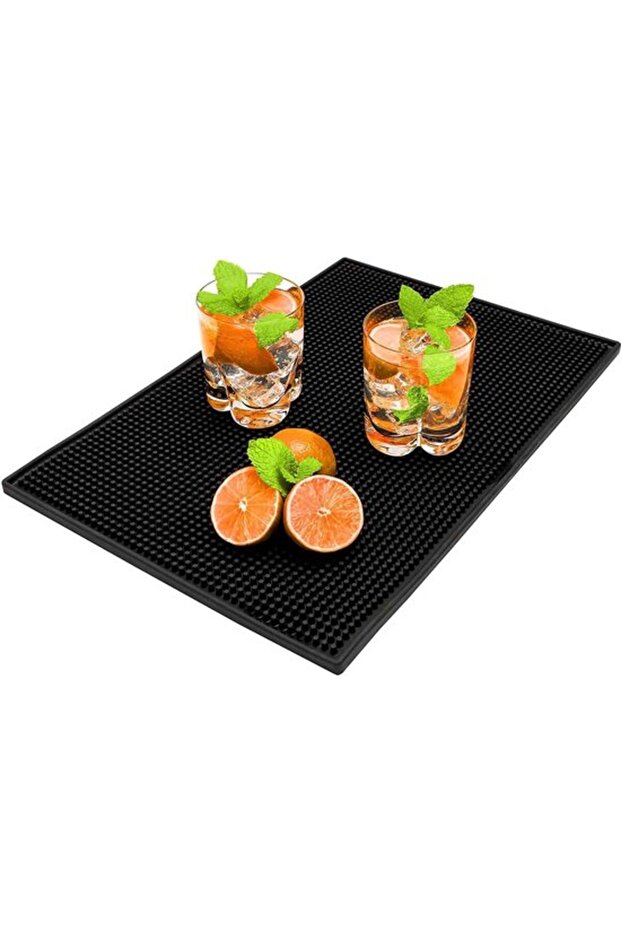 Suitable for Bar Service Mat Rubber 45x30cm Dish Drainer Drying Pad Overflow Non-Slip Cafe Black