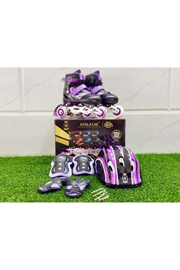 ROLZOR RZ-1700 Adjustable Inline Skates with Protective Gear | Comfortable, Durable & Smooth Ride for Kids and Adults