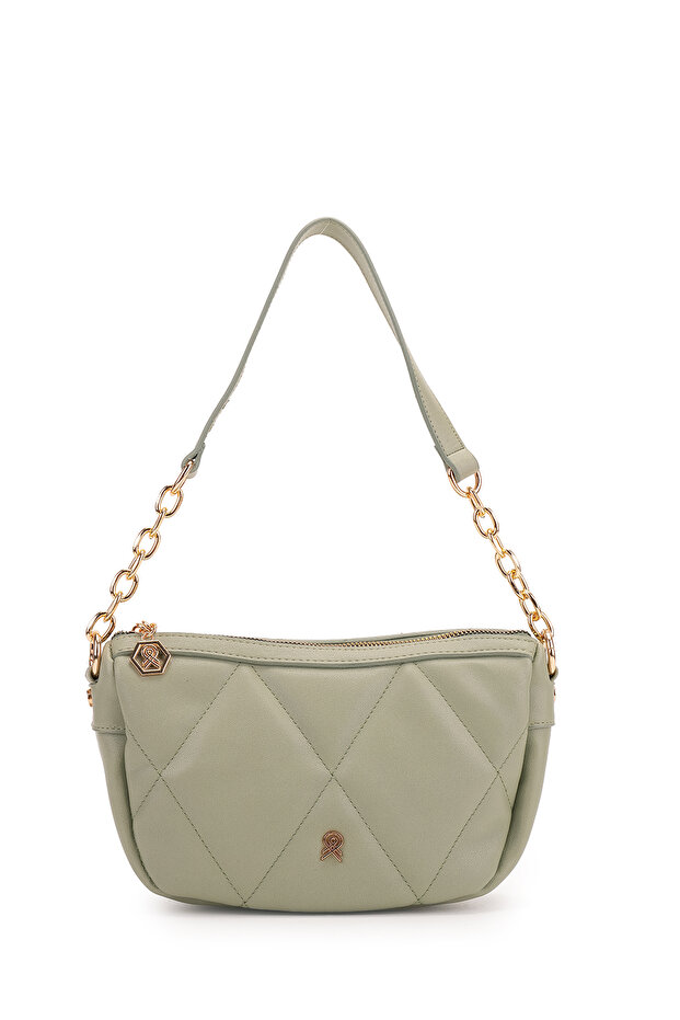 Quilted Diamond Patterned Women's Crossbody Bag Venice Mint Green