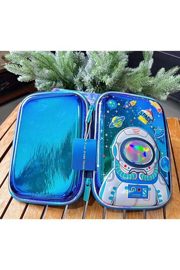 3D Astronaut Space EVA Pencil Case Pencil Box Pencil Pouch Kids Pencil Case School Pencil Case Large Capacity Holographic Waterproof Shockproof