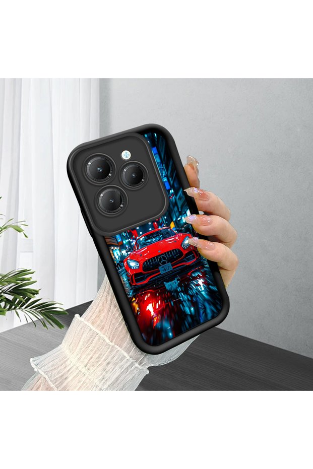 Infinix Hot 40/40 Pro Compatible Fast Car Aesthetic Silicone Cover, Modern Style, Stylish for Everyday Use