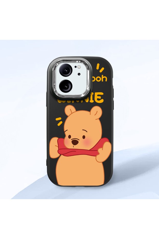 Mi 13t Pro Compatible Case Camera Protector Black Silicone Couple Phone Case Bear Patterned