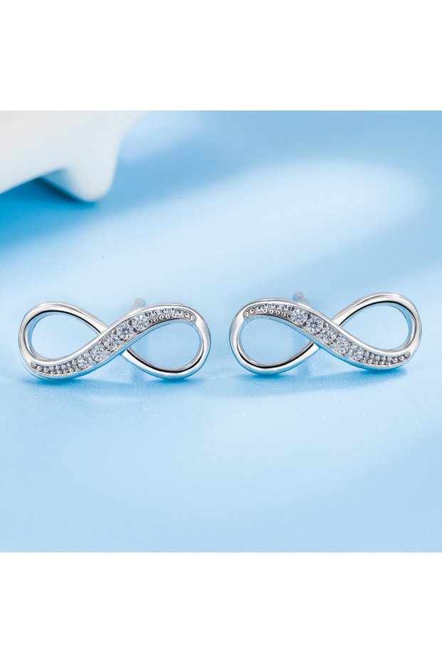 white color 925 Sterling Silver Brilliant Love Stud Earrings for Women Girl Ear Studs Fine Jewelry F