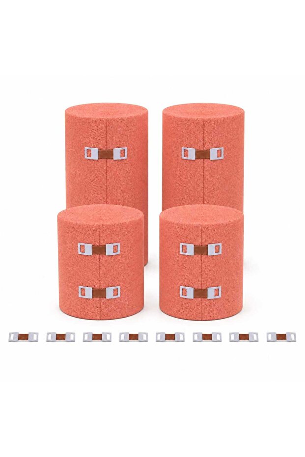 Premium Self-Adhesive Elastic Bandage Wrap Set – 4 Rolls with Clips