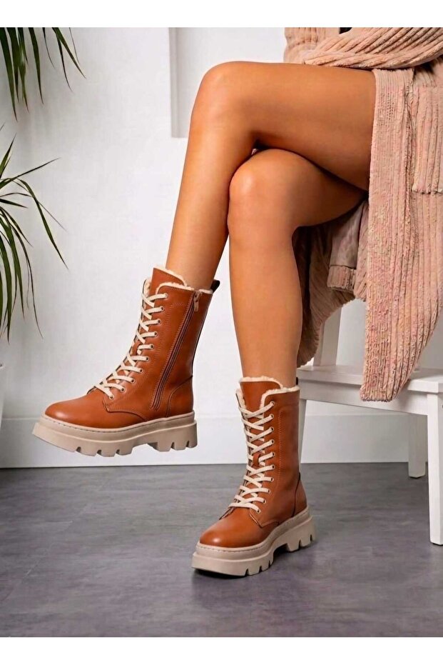 Full-Fitting Unisex Comfortable Zippered Everyday Boots with Fur Inside