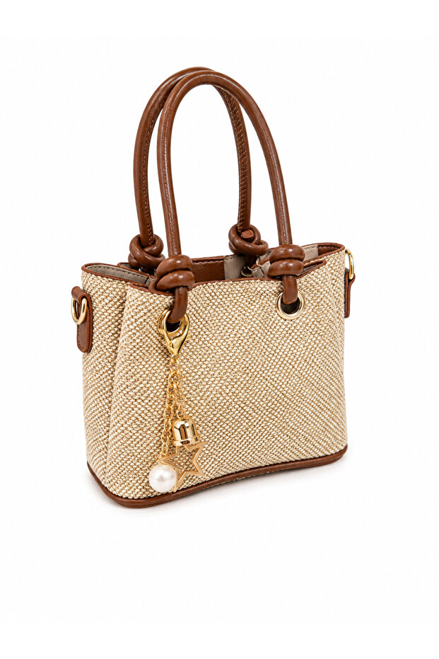 Women's Star and Pearl Decorated Accessory Gift Hand and Shoulder Bag