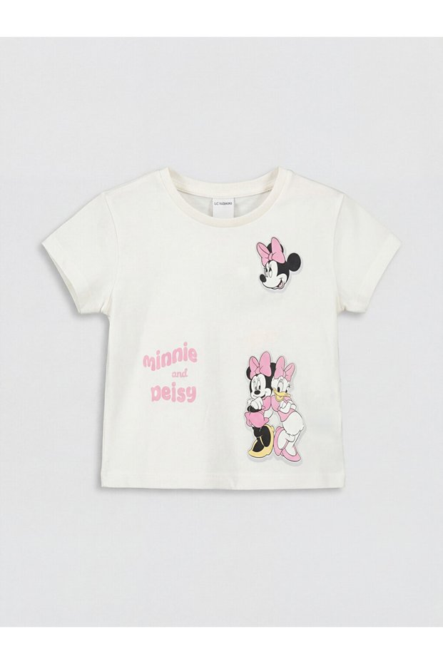 Ecru Printed Baby Girl T-Shirt