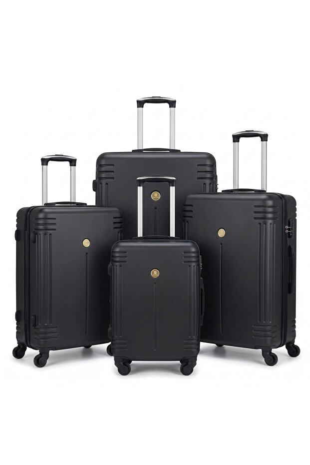 4-Piece ABS Hard Shell Luggage Set for Family, 20/24/28/32 Inch, TSA-Approved Lock, 360° Silent Spinner Wheels, 3-Level Adjustable Handle, Unisex for Men Women
