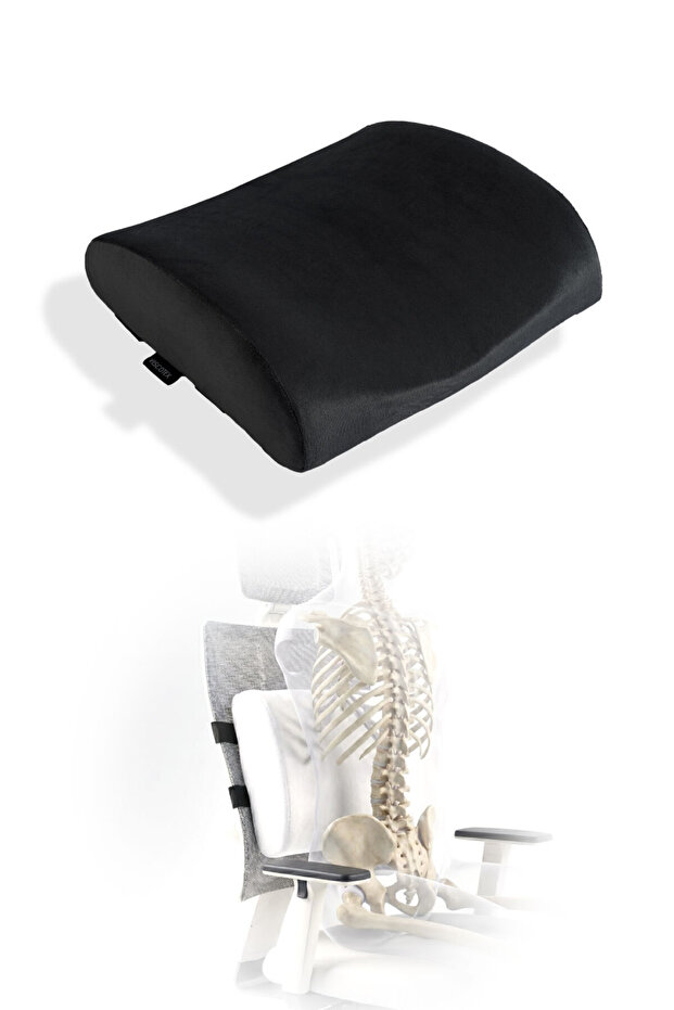Visco Orthopedic Lumbar Support Pillow, Office, Car, Chair, Seat, Back Pillow Cushion, 38X33X12 cm