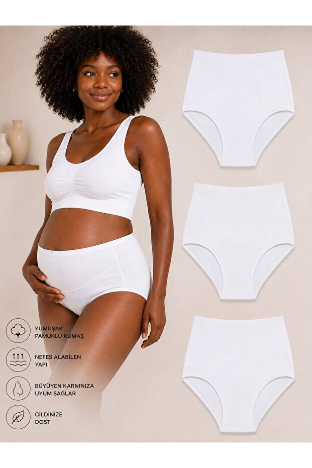 Pack of 3 100% Cotton Maternity Panties