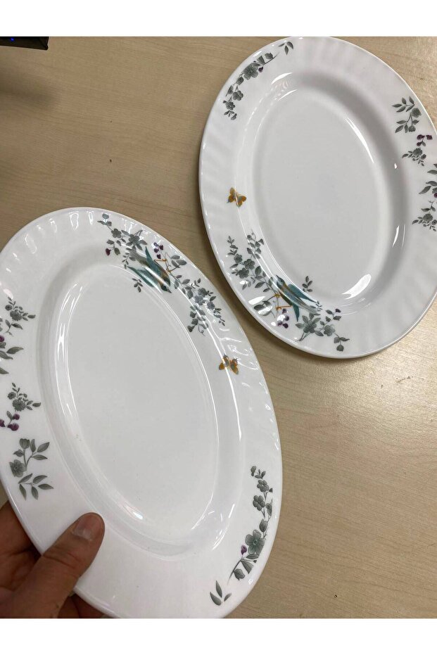 Porcelain Kayık Plate 2 Li 30X21Cm