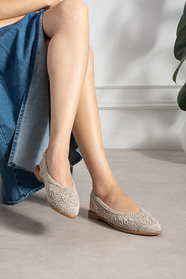 Women's Knitted Textured Ballerinas Summer Stylish Design Light Sole 503