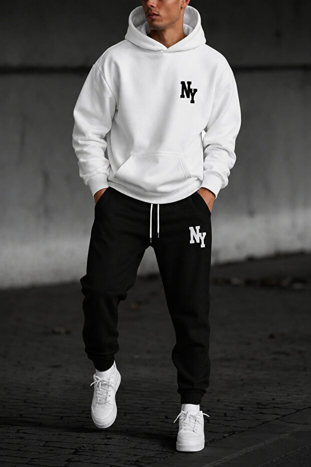 Sweatshirt Tracksuit Set Oversize Shaped Comfortable Fit Quality Fabric Ny Printed